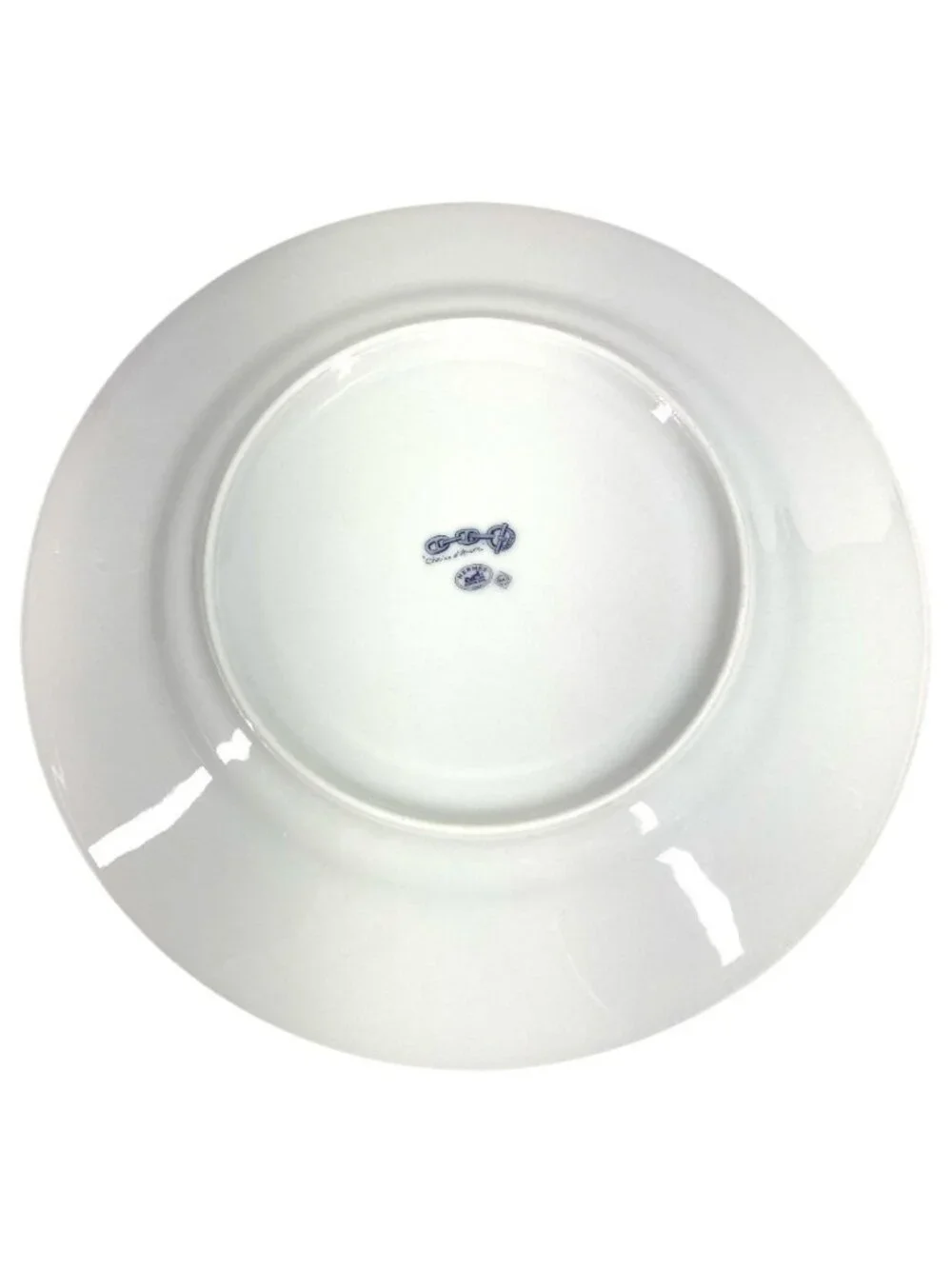 Hermes Plate Chaine D'Ancre Logo Ceramic Blue